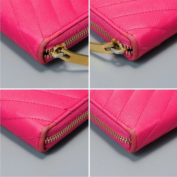 Saint Laurent Fuchsia Quilted Wallet - Picture 8 of 12